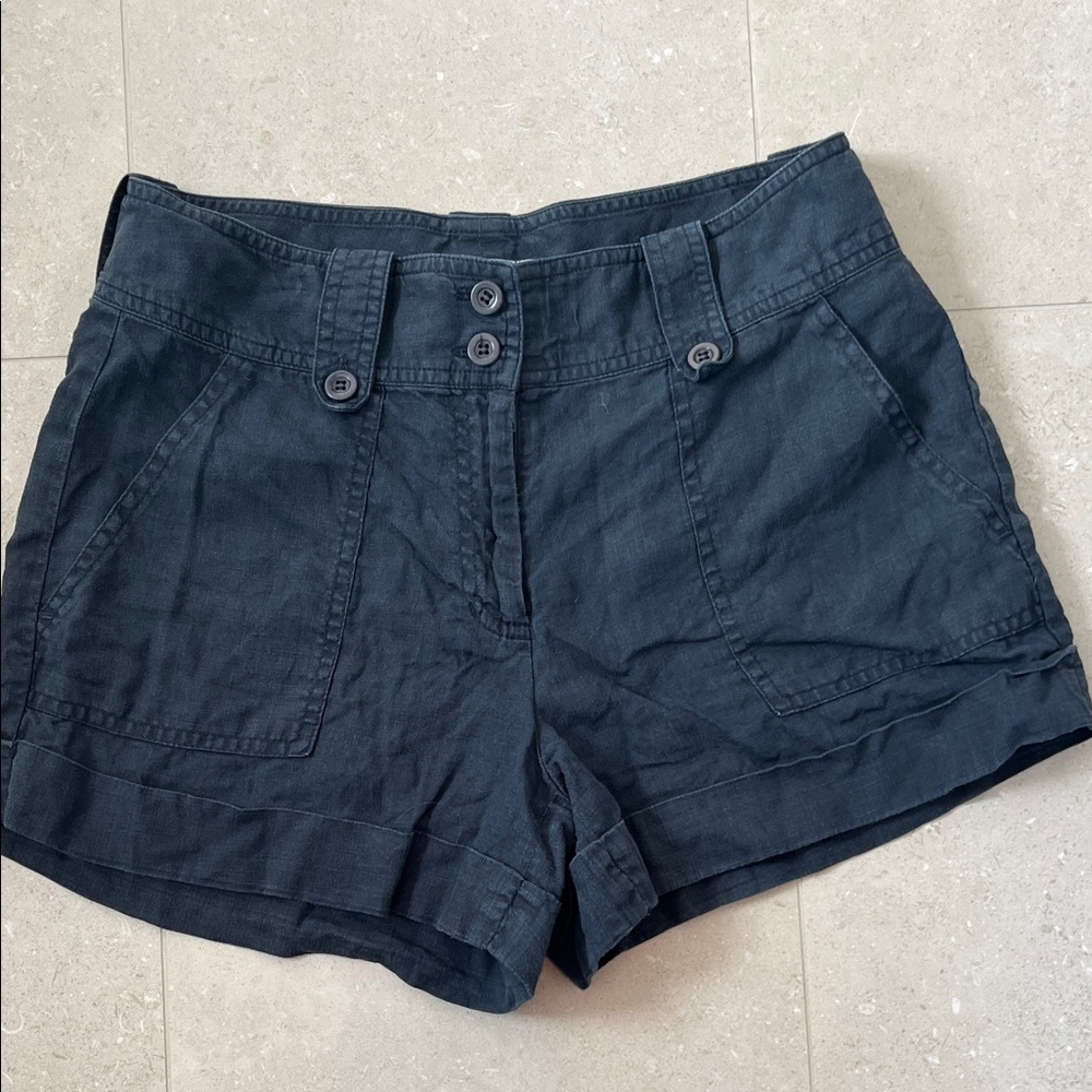 Jigsaw Dark Blue Women's Linen Shorts